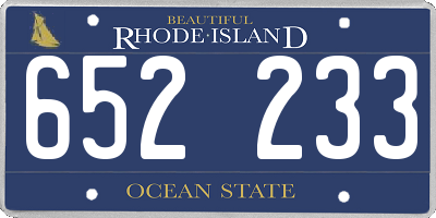 RI license plate 652233