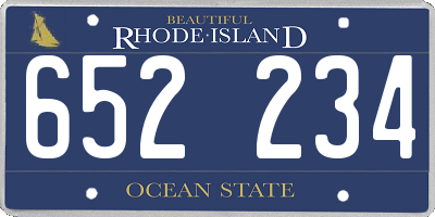RI license plate 652234