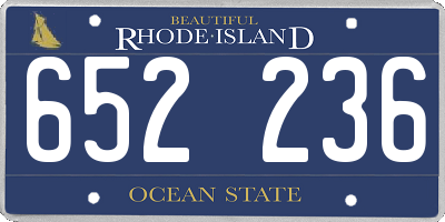RI license plate 652236