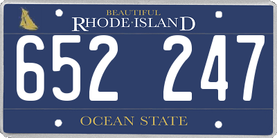 RI license plate 652247