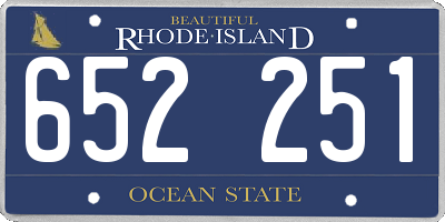 RI license plate 652251