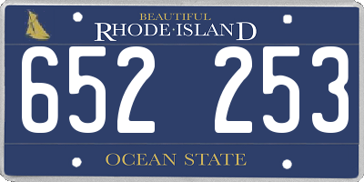 RI license plate 652253