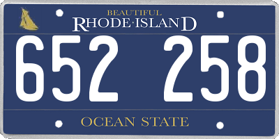 RI license plate 652258