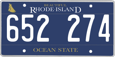 RI license plate 652274