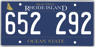 RI license plate 652292