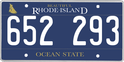 RI license plate 652293