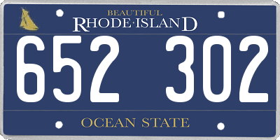 RI license plate 652302