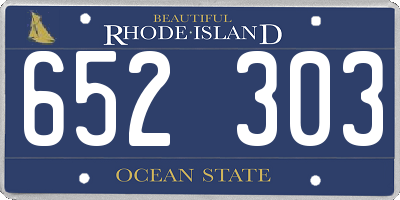 RI license plate 652303