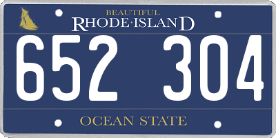 RI license plate 652304