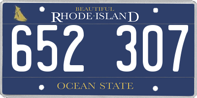 RI license plate 652307