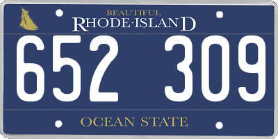 RI license plate 652309