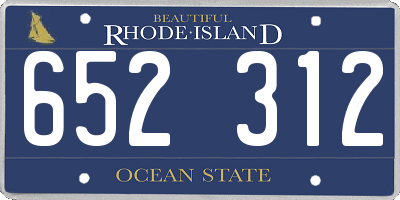 RI license plate 652312