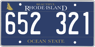 RI license plate 652321