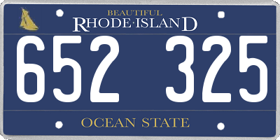 RI license plate 652325