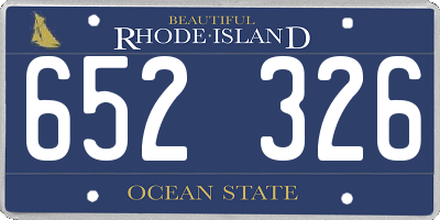 RI license plate 652326