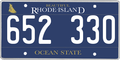 RI license plate 652330