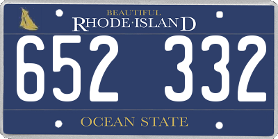 RI license plate 652332