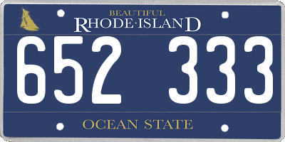RI license plate 652333