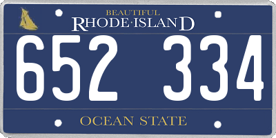 RI license plate 652334