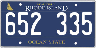 RI license plate 652335