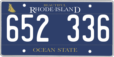 RI license plate 652336