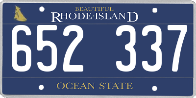 RI license plate 652337