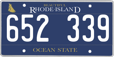 RI license plate 652339