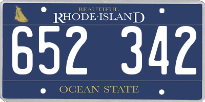 RI license plate 652342