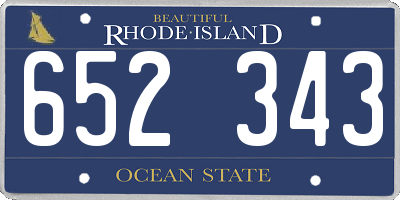 RI license plate 652343