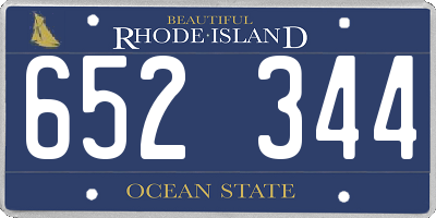 RI license plate 652344