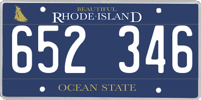 RI license plate 652346