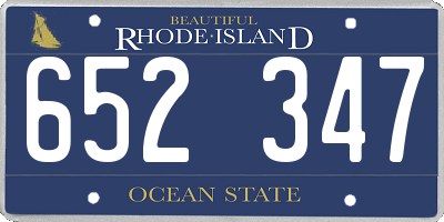 RI license plate 652347
