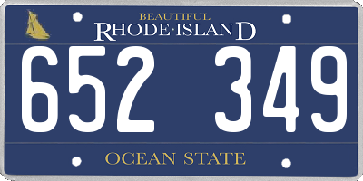 RI license plate 652349