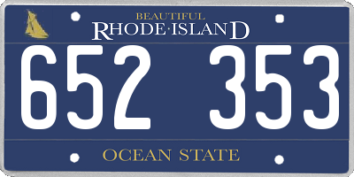 RI license plate 652353