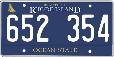 RI license plate 652354