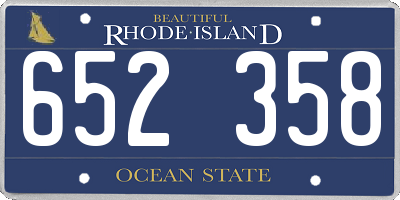 RI license plate 652358