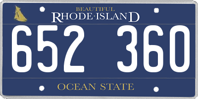 RI license plate 652360