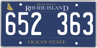 RI license plate 652363