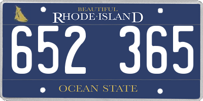 RI license plate 652365
