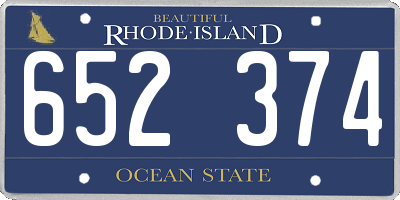RI license plate 652374