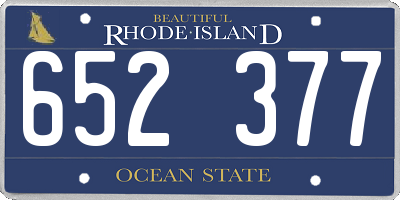 RI license plate 652377