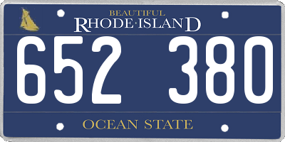 RI license plate 652380