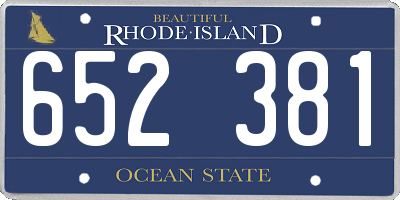 RI license plate 652381