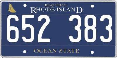 RI license plate 652383
