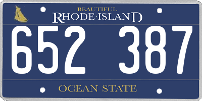 RI license plate 652387