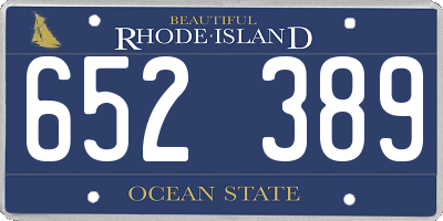 RI license plate 652389
