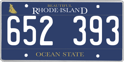 RI license plate 652393