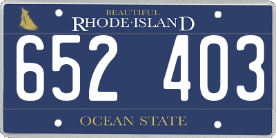 RI license plate 652403