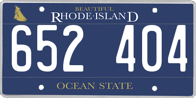 RI license plate 652404