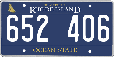 RI license plate 652406